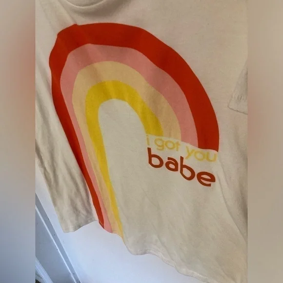 Junk Food I got you babe rainbow shirt sleeve t-shirt in Great Cond. Size XXL - Picture 4 of 4